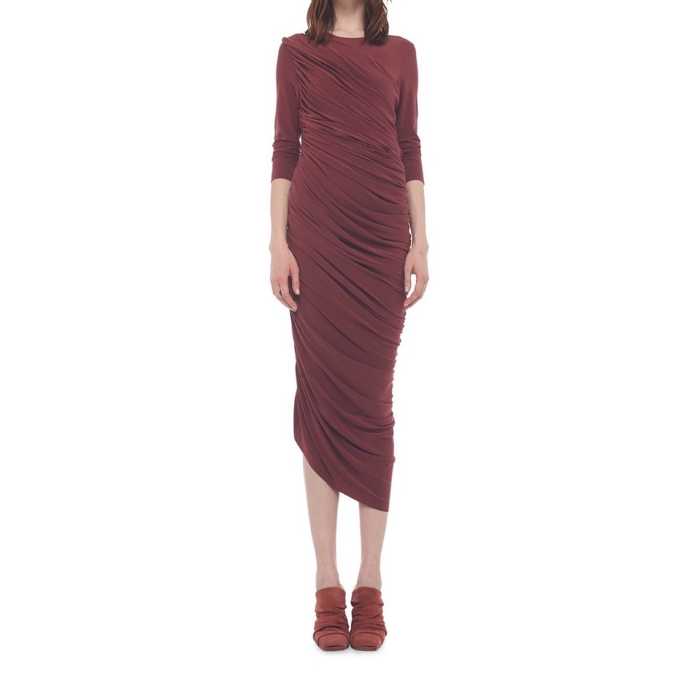 NWT Norma Kamali Long Sleeve Diana dress in copper color